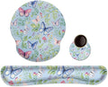 Ergonomic Keyboard Mouse Pad Wrist Rest Support Set for Laptop/Computer/Desktop,Memory Foam Hand Rest Wrist Cushion for Gaming/Office,Lightweight Comfortable (Butterflies)