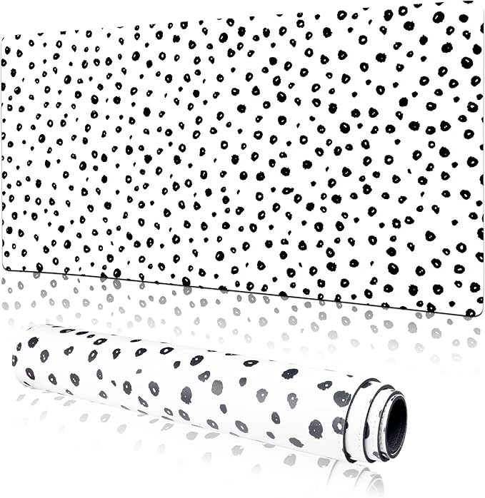 Colorful Star Boho Desk Mat, XXL Mouse Pad Desk Pad Boho Desk Accessories for Women Office Decor, Non-Slip Rubber Base Waterproof Leather Computer Desk Mat, Polka Dot Gaming Mousepad, 31.5" x15.7"
