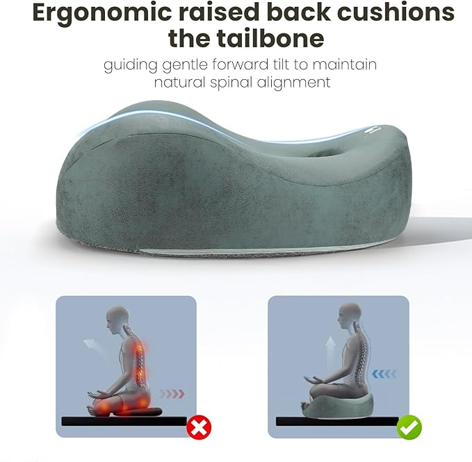 Meditation Cushion & Yoga Seat for Meditation - Cross Leg Floor Cushion for Meditator at Home, Ergonomic Comfortable Memory Foam Zafu Relieves Numbness Tailbone & Hip Pain from Long Sitting.