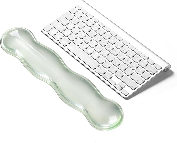 Clear Gel Wrist Rest for Keyboard, Ergonomic Keyboard Wrist Rest for Typing, Keyboard Arm Rest for Office, Gaming, Computer, Laptop - Transparent Green