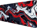 Red Marble Fluid Gaming Mouse Pad Desk Pad Abstract Black White Mousepad XL Large Gaming Mouse Pad Laptop Keyboard Mat Desk Pad Office Home Decor for Women Girl 35.4"x15.7"