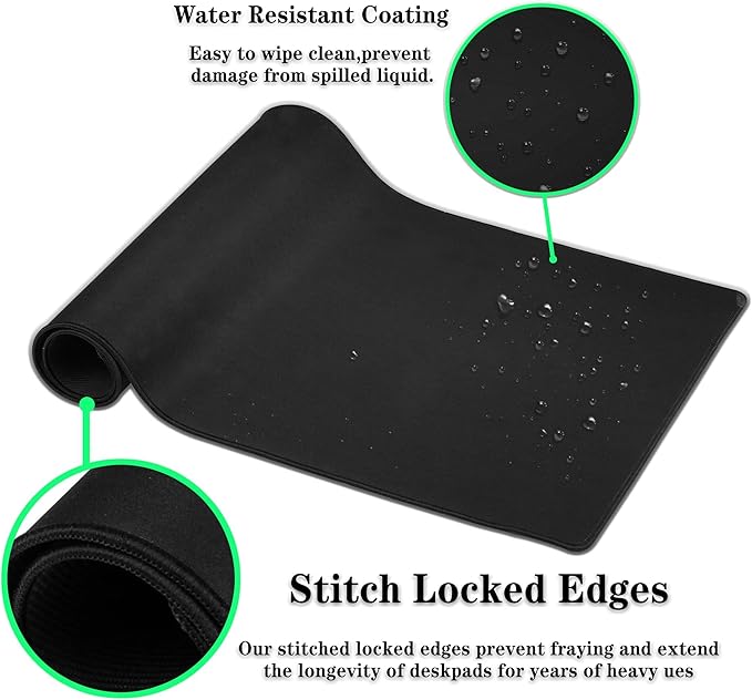 Desk Mouse Pad Flower Keyboard Mat, Mouse Pads Office Desk Pad, The Mousepad Non-Slip Rubber Base Waterproof with Stitched Edges, 35.4" X 15.7" for Work/Game/Office/Home Floral Nature Plant