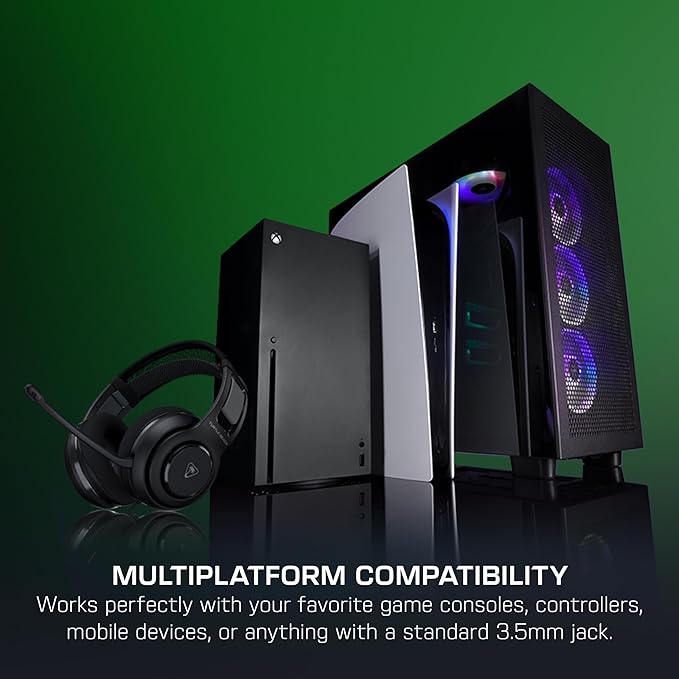 Turtle Beach Atlas 200 Wired Multiplatform Gaming Headset for Xbox, PlayStation, PC w/ 3.5mm Wired Connection - 50mm Nanoclear Drivers, Flip-to-Mute Mic, Memory Foam Cushions - Black