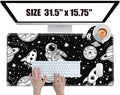 Large Mouse Pad Gaming Desk Pad Astronaut Mousepad for Wireless Mouse XXL 31.5''X15.75'' Big Desk Mats Extended Mouse Mat of Girl Desktop Computer with Coaster