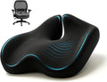 Ergonomic Seat Cushion for Coccyx & Tailbone Support – Extra Large Memory Foam Office Chair Cushion for Long Sitting, Orthopedic Coccyx Cushion for Desk Chair, Car & Wheelchair (Black)