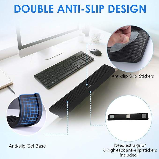 UnivoColors PostureUp L-Shaped Desk Long Wrist Rest Elbow, Non-Slip, Memory Foam, Desk Edge Support, Ergonomic Design for Long-Hour Work (23.6 * 3.9 inch One-Piece Design,Purple)