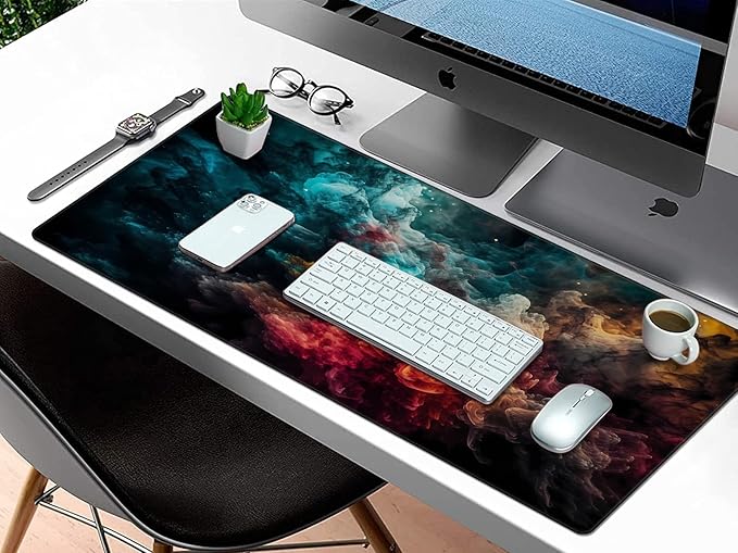 Large Gaming Mouse Pad Desk Mat with Superior Micro-Weave Cloth, XXL Big Mousepad with Stitched Edges, Anti-Slip Desk Keyboard Pad for Gaming, Office and Home