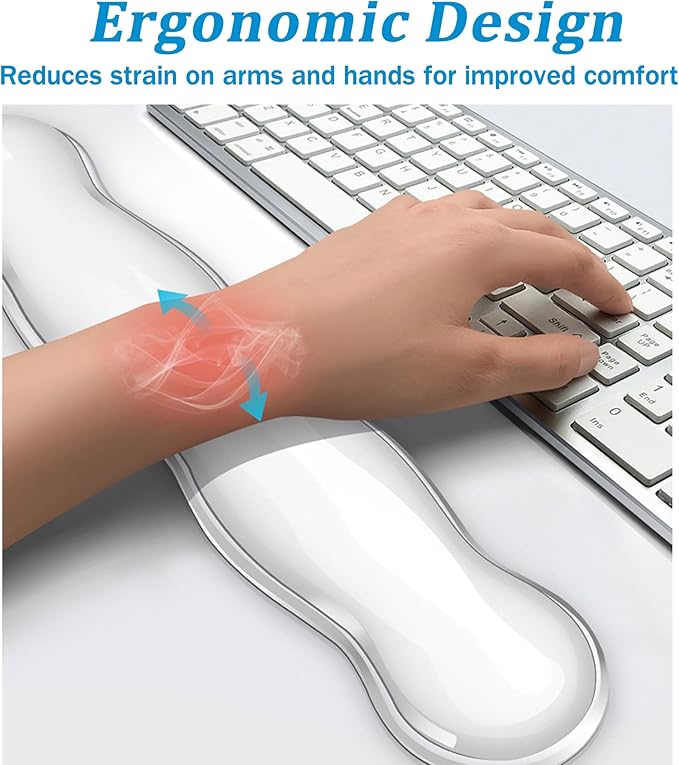Gel Keyboard Wrist Rest Set, Clear Wrist Rest for Keyboard and Mouse, Ergonomic Keyboard Mouse Wrist Rest for Typing, Suitable for Office, Gaming, Computer, Laptop - Purple