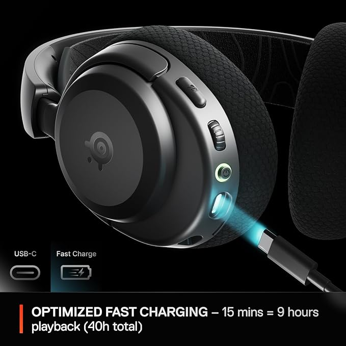 SteelSeries Arctis Nova 3X Wireless Multi-Platform Gaming Headset — Mobile App Control — 40 HR Battery — Neodymium Magnetic Drivers — 2.4GHz/Bluetooth — Xbox, PS5, PC, Switch, Mobile — Black