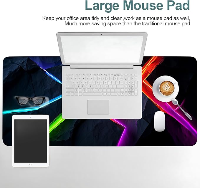 Energy Bar Extended Gaming Mouse Pad 35.4x15.7Inch Large Desk Mat Anti-Slip Rubber Base & Durable Stitched Edges for Gamers Smooth Mouse Writing Surface for Desk Office/Home