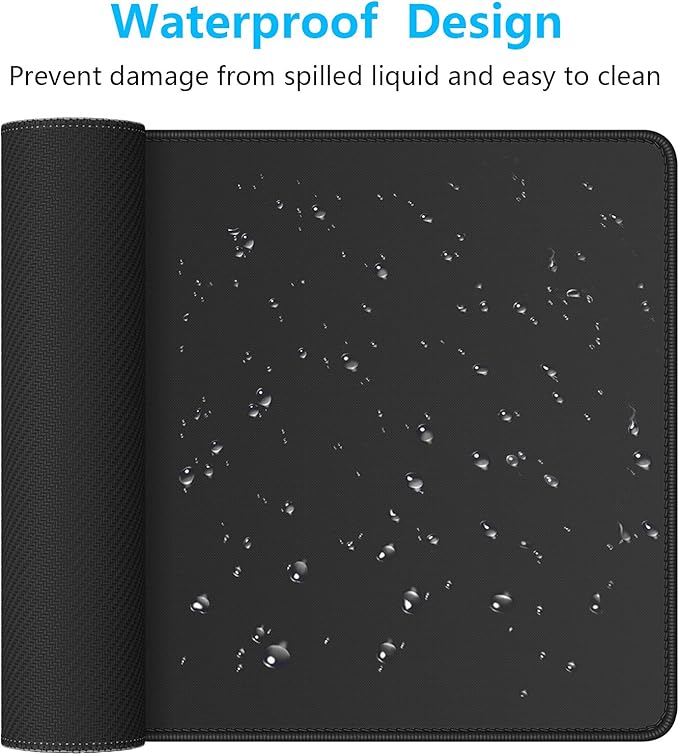 Dapesuom Large Gaming Mouse Pad, Extended Mouse Mat with Stitched Edges, Full Size Keyboard Pad with Non-Slip Base, Big XXL Computer Desk Mats for Gamer, Laptop, Office, 31.5 x 15.7in, Jet Black