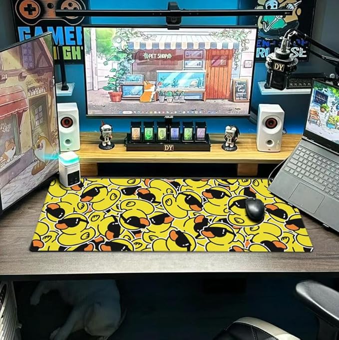 Duck Mouse Pad Extended Large Gaming Mousepad XL Big Long Oversized Desk Mat Stitched Edges 31.5 X 11.8 Inch for Home Office