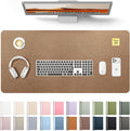 YSAGi Leather Desk Protector, Office Mat, Large Mouse Mat, Non-Slip PU Leather Blotter, Laptop Pad, Waterproof Writing Pad for Office and Home (Bronze, 31.5" x 15.8")
