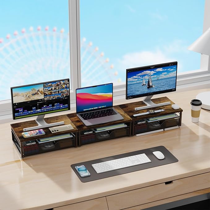 gianotter Computer Monitor Stand Riser – Wood
