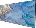 48 x 24 inch Mouse Pad Gaming Mousepad XXXXL Desk Mat Extra Large Desk Pad Giant Computer Mat Blue Marble 48 Inch Mouse Matt for Desktop Office Protector