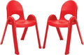 Children’s Factory Value Stack 13" Child Chair, Candy Apple Red, 2 Pack, Stackable Ergonomic Seating Solution for Classrooms and Homeschools