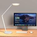 LED Desk Lamp for Home Office, Eye-Caring Modern Desk Light, 3 Color Temperature 10 Brightness Computer Light, Dimmable Desk Light with Memory & Timer Func, Metal Swing Arm Table Lamp (White)