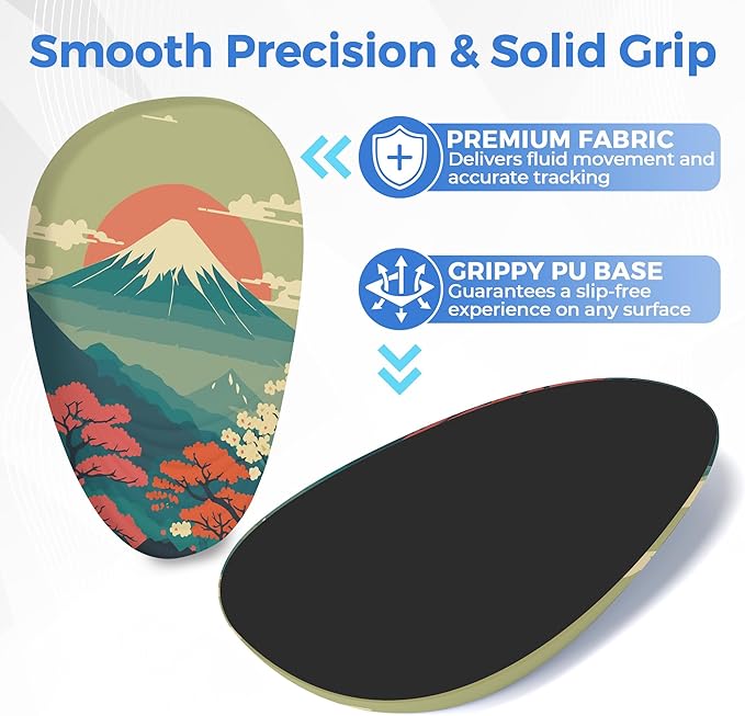 Ergonomic Mouse Pad with Wrist Support, Memory Foam Wrist Rest for Pain Relief & Carpal Tunnel, Non-Slip Base for Office, Computer, PC, Laptop (12x8x1.2inch, Fujisan)