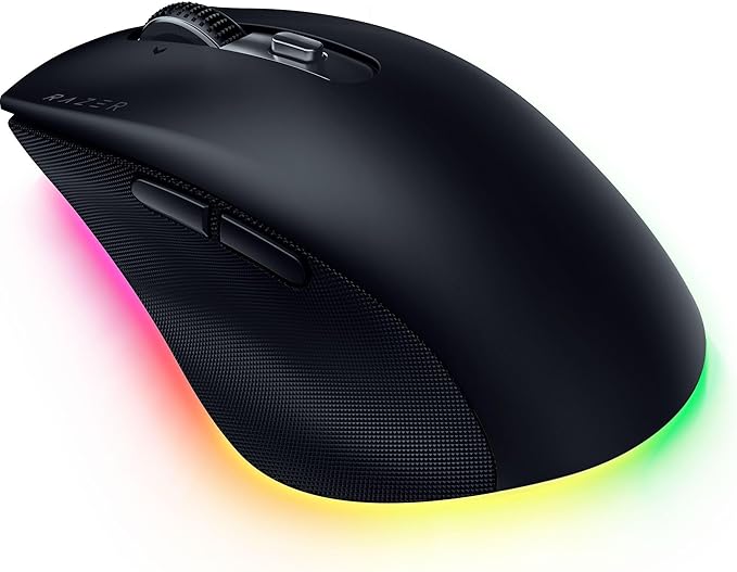 Razer Pro Click V2 Wireless Mouse: Right-Handed Ergonomic Design with Thumb Rest - AI Prompt - Long Battery Life - Multi Device Connectivity via 2.4GHz, Bluetooth, or USB C Wired Mode - Chroma RGB
