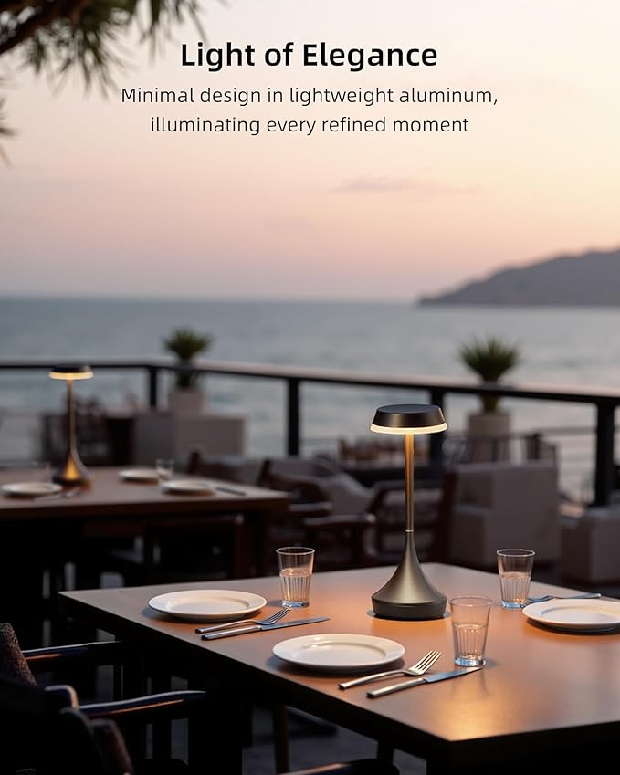 Cordless Lamp, 6000mAh, Outdoor Waterproof, Touch Control, Dimmable, 3 Color Temperature, RGB, LED Memory Function, Portable Battery Operated, Rechargeable Table Lamp Patio Dinning Restaurant Kitchen