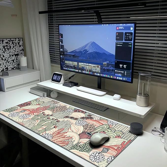 Cactus Succulent Mouse Pad Extended Large Gaming Mousepad XL Big Long Oversized Desk Mat Stitched Edges 31.5 X 11.8 Inch for Home Office