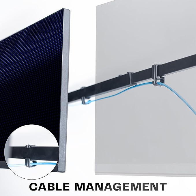 VIVO Premium Triple Monitor Wall Mount for 3 Screens up to 22 lbs, Fits up to 38 inch Ultrawides on Center Bracket, Adjustable Telescoping Arms, Flush Wall Setup, Black, MOUNT-TS03C