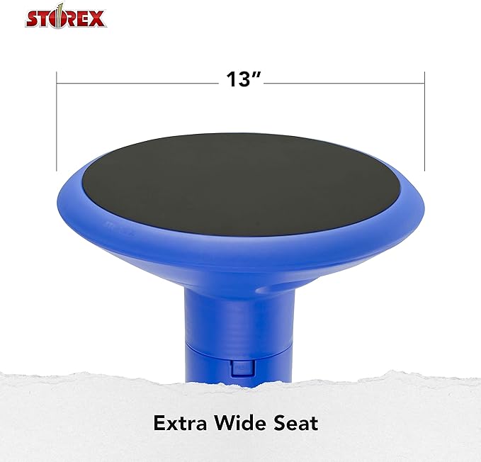 Storex Wiggle Stool – Active Flexible Seating for Classroom, Home and Office, Adjustable 12-18 Inch Height, Blue (00301A01C)