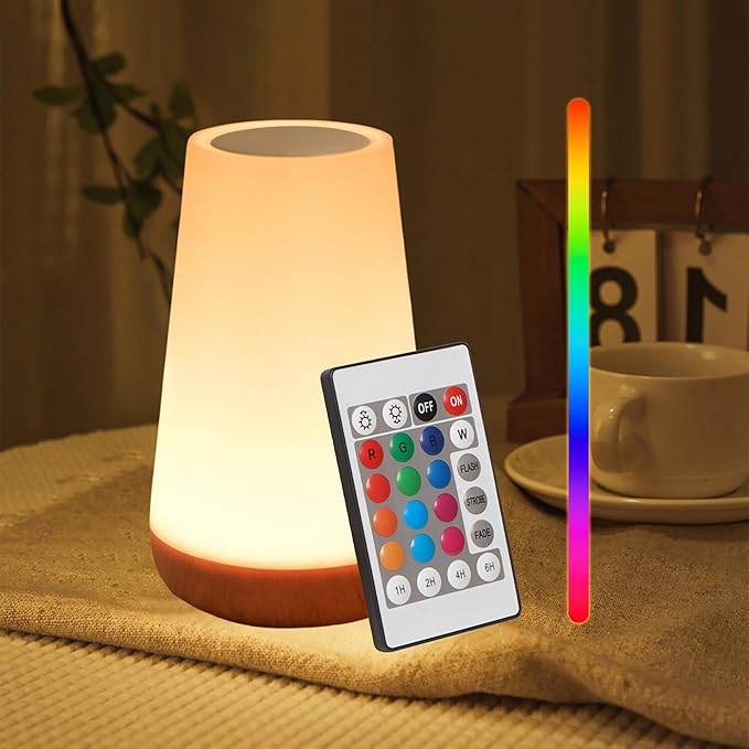 LED Small Night Light,Rechargeable Bedside Touch Light, Portable Desk Edge Light with 13 RGB Colors, Night Light for Bedroom,Nursery,Bathroom,Outdoor,Living Room