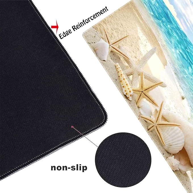 Beach Shells Non-Slip Rubber Large Mouse pad for Desk,Large Gaming Mouse Pad XXL Extended Mouse pad with Stitched Edges Non-Slip Base Water Resist Pad Desk Mat 35.4x15.7inch