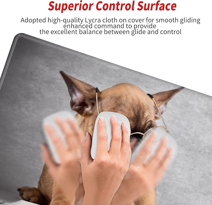 XL Mouse Pad Large 24x12 inch Dog Desk Mat Gaming Mousepad Long Desk Pad Big Computer Mat for Wireless Mouse Non Slip Work Laptop