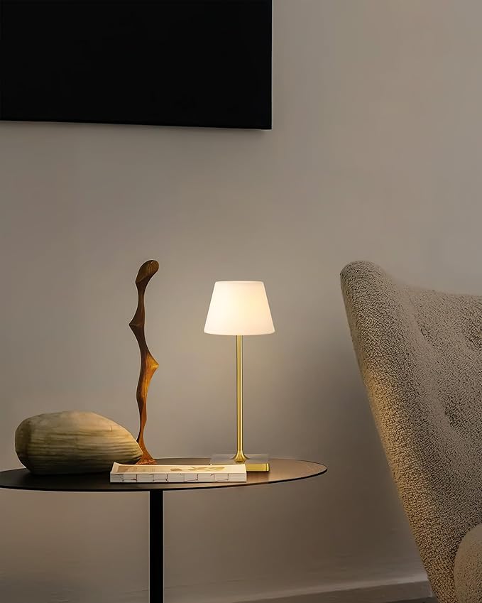 LED Cordless Table Lamp, 4000mAh Portable Rechargeable Battery Powered Dimmable Outdoor Waterproof Table Light, Touch Night Light for Bedroom, Bathroom, Restaurant, Garden 14.5"