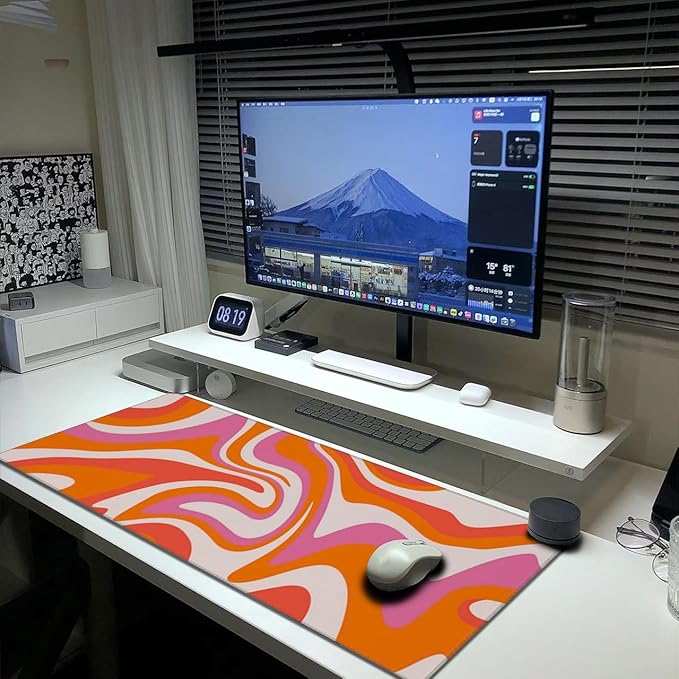 Boho Mouse Pad Extended Large Gaming Mousepad Abstract XL Big Long Oversized Desk Mat Stitched Edges 31.5 X 11.8 Inch for Home Office