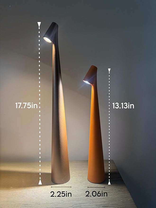 LED Desk Lamp with Touch Control, 3 Color Modes, Portable, Cordless, USB-C Rechargeable, Modern Table Light for Office, Bedroom, Portable, with Multiple Finishes (Black, Small)