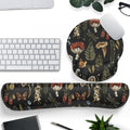 Plant Mushroom Mouse Pad Black Aesthetic Ergonomic Desk Pad Wrist Support Keyboard Wrist Rest Set, Mouse Pad with Non-Slip Pu for Office Comfortable Mouse Wrist Rest for Easy Typing.