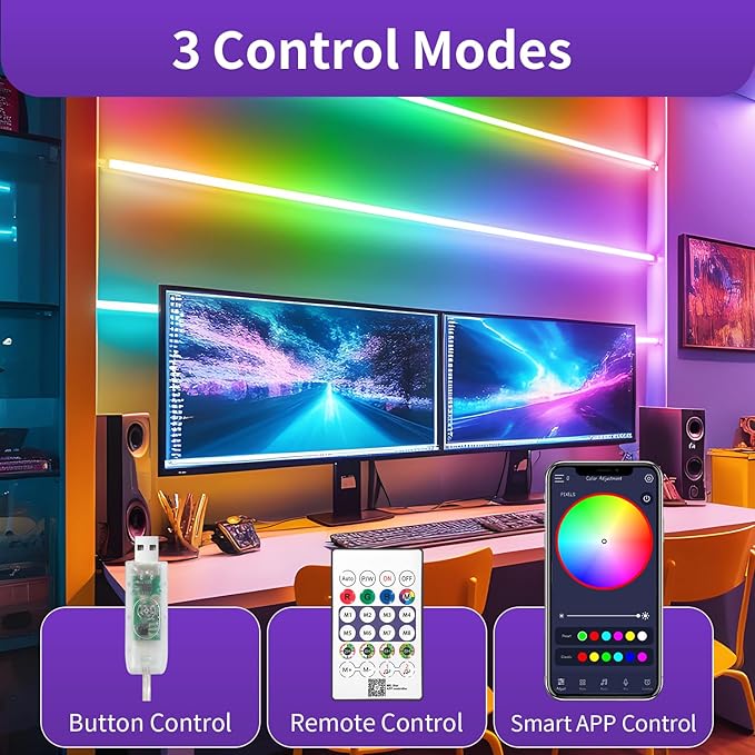 5M RGBIC LED Strip Lights, 5V Mardi Gras Outdoor Neon Rope Light with App/Remote Control, Color Changing, Easter Waterproof Cuttable Silicone Light for Valentines Bedroom TV Gaming Room Bar Wall Decor