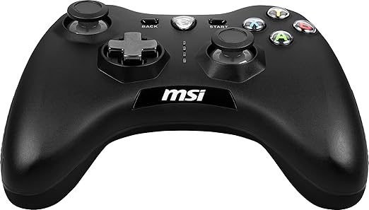 msi Force GC30V2 Wireless Gaming Controller, Dual Vibration Motors, Dual Connection Modes, Interchangable D-Pads, Compatible with PC & Android, Black
