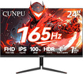 24 Inch Gaming Monitor, FHD 1080P 165Hz Monitor, IPS Display, Free-sync Compatible, 99% SRGB Color Gamut VESA 100 * 100mm Eye Care, Ultra-Slim Frame, Black