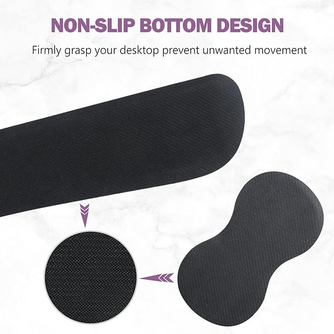 AIMSA Keyboard Wrist Rest Support + Mouse Pad + Mouse Wrist Rest + Coaster, Ergonomic Memory Foam Anti-Slip Rubber Base 4 PCS Set Easy Typing Pain Relief, Purple Marble
