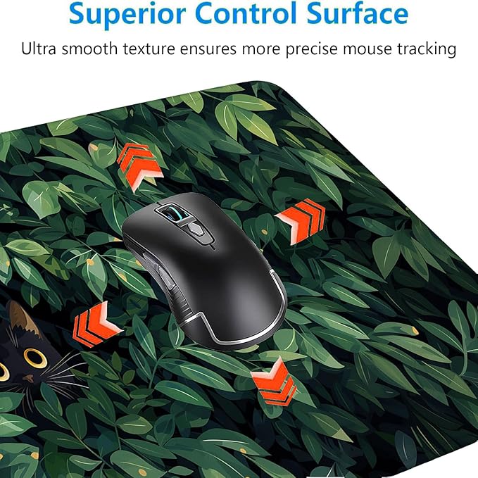 Cute Cat Desk Mat Gaming Mouse Pad Anime Kawaii Green Large Gaming Mouse Mat with Stitched Edges,Non-Slip Waterproof Rubber Base Mous Mat Office Computer Keyboard Laptop Home 31.5"x11.8"
