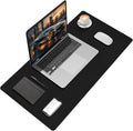 Black Desk Mat, 31.5"×15.7" Desk Matt for Desktop, Waterproof Keyboard Pad, Computer Mats for Desktop, Large Mouse Pad, Non-Slip Computer Mat for Office Home - Black