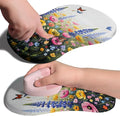 Ergonomic Joint Wrist Support Mouse Pad with Memory Foam Cushion Massage Bump, Carpal Tunnel Mousepad Slope Design for Wrist Rest, 11.8x7.9 in, Wild Flower