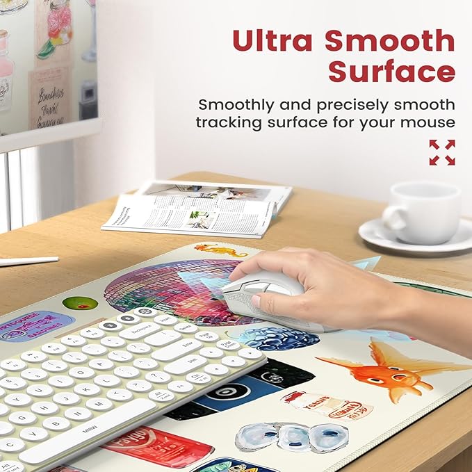 iCasso Desk Pad Mat, Large Mouse Pad and Keyboard Wrist Rest Set, Desk Protector Mat, 4in1 Ergonomic Keyboard Pad with Wrist Support for Desktop Home Office Computer