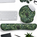Cute Ergonomic Green Mouse Pad Cat Wrist Support,[ 20% Larger] Wrist Rest Gel Anime Kawaii 3D Green Office Plants Mouse Pads, Keyboards Silicon Wrist Pad, Game Work Study Home Office.