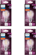 PHILIPS LED 40W A19 4-Pack Vintage Edison Soft White (2700K) 500 Lumen (5.5W = 40W) Dimmable Flicker-Free Light Bulbs