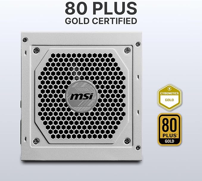 MSI MAG A850GL PCIE5 White, Fully Modular Compact Gaming 850W Power Supply, 80+ Gold, ATX 3.1 & PCIe 5.1 Ready, Native Dual-Color 12V-2x6 Cable, 10 Year Warranty