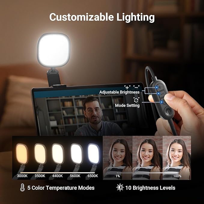 NEEWER Basics 5" 10W Monitor Light for Video Conference, Bi Color Edge Lit USB LED Panel with Stand, CRI95 Lamp Lighting for Laptop Computer Webcam Zoom Call Desk Streaming Recording, NL10