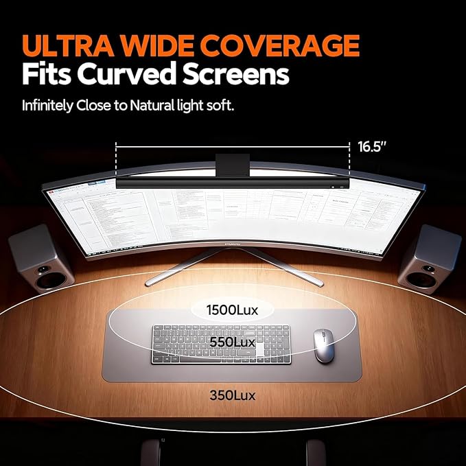 LYMAX M2 & RGB Computer Monitor Light Bar, USB Computer Lamp Dimmable Screen Light Bar, Adjustable Brightness/Color Temperature with Touch Contror