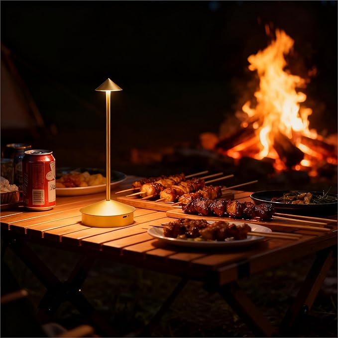 2 Pack Aluminum Cordless Table Lamp, 6000mAh Rechargeable Table Lamps, Portable Touch LED Lamp, Outdoor Waterproof Dimmable Cordless Rechargeable Table Lamps for Restaurant/Patio- Black (Black)