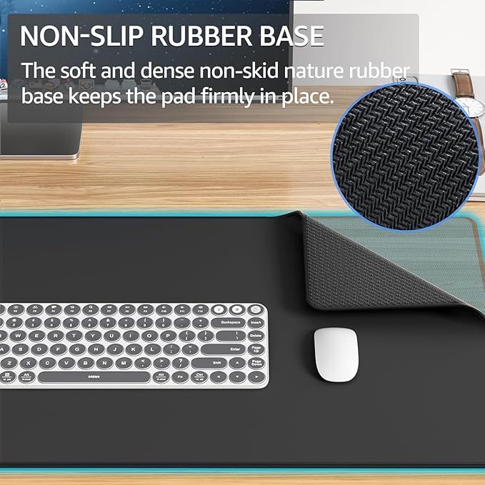 KTRIO Large Gaming Mouse Pad Desk Mat, Superior Micro-Weave Cloth for Precise Mouse Control, Non-Slip Rubber Base, Stitched Edges, Water-Resistant, for Gamer, Office & Home, 35.4" x 15.7" inches