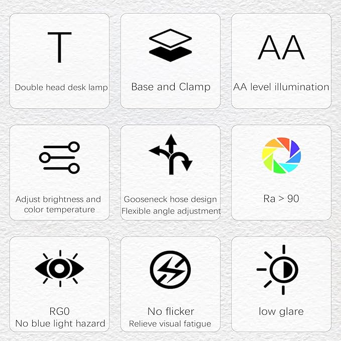 LED Desk Lamp for Office Dorm Home - Eye Caring Desk Light with Timer, Remote Control 24W Brightest Dual Screen Computer Monitor Gooseneck Dimmable Table lamp with Anti-Glare Cover Clamp & Base